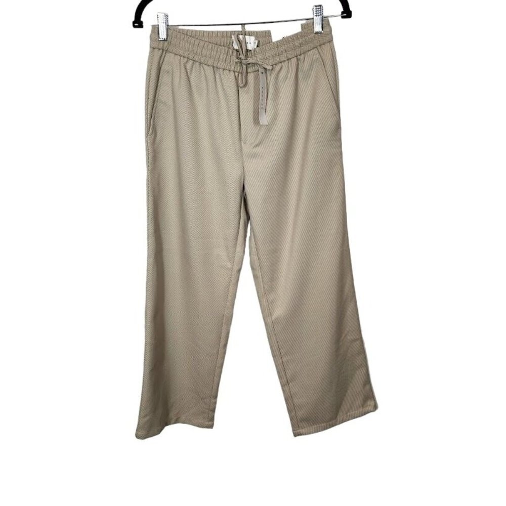 NWT Topman wide leg crop twill pants in ecru Size 30x32